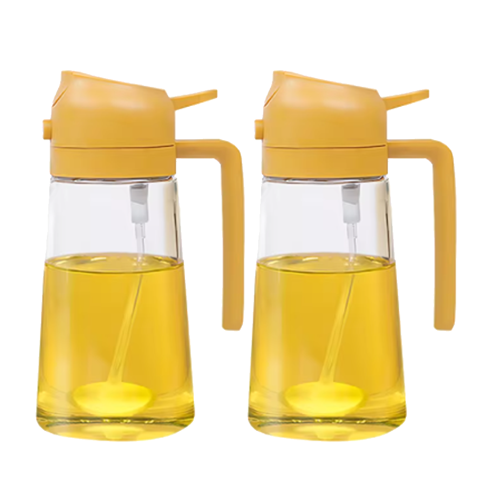 Doseador de Azeite 2 em 1 (500ml) – Pulverizador e Vertedor com Controlo de Dose