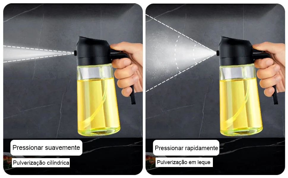 Doseador de Azeite 2 em 1 (500ml) – Pulverizador e Vertedor com Controlo de Dose