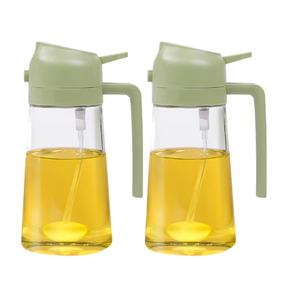 Doseador de Azeite 2 em 1 (500ml) – Pulverizador e Vertedor com Controlo de Dose