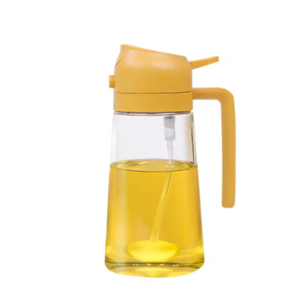 Doseador de Azeite 2 em 1 (500ml) – Pulverizador e Vertedor com Controlo de Dose