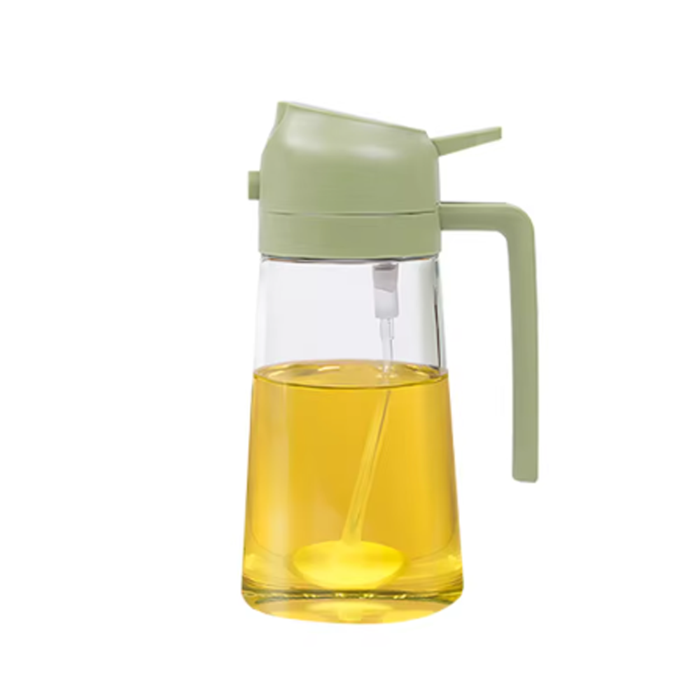Doseador de Azeite 2 em 1 (500ml) – Pulverizador e Vertedor com Controlo de Dose